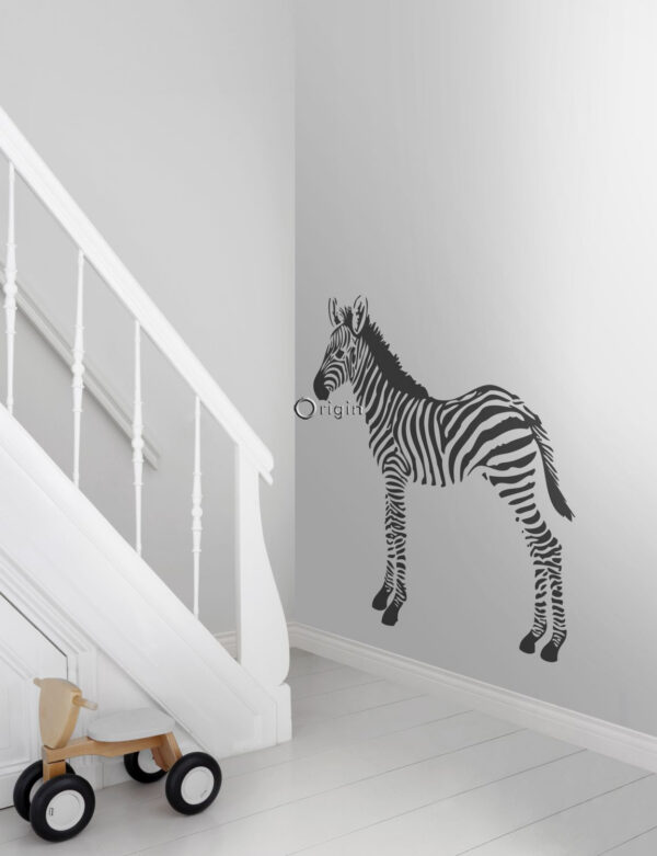Origin Wallcoverings ise kleepuv seinapilt sebrad must-valge
