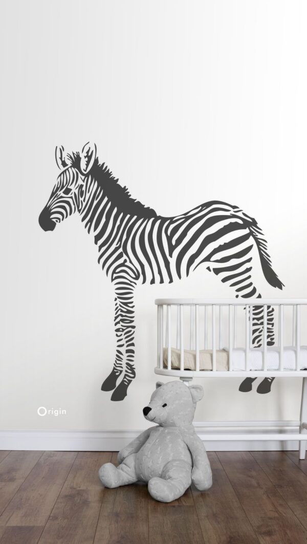 Origin Wallcoverings ise kleepuv seinapilt sebrad must-valge