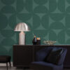 Origin Wallcoverings mittekootud tapeet XXL poolringid - tume roheline