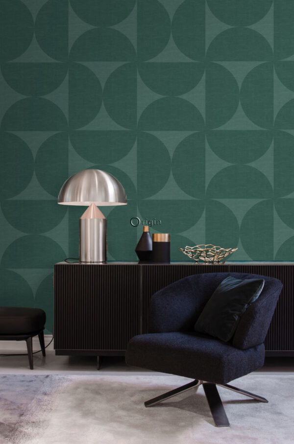 Origin Wallcoverings mittekootud tapeet XXL poolringid - tume roheline