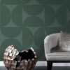 Origin Wallcoverings mittekootud tapeet XXL poolringid - tume roheline