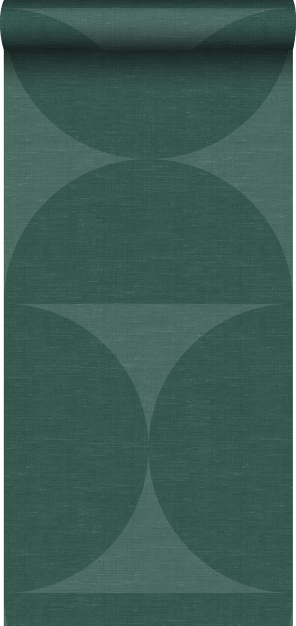Origin Wallcoverings mittekootud tapeet XXL poolringid - tume roheline