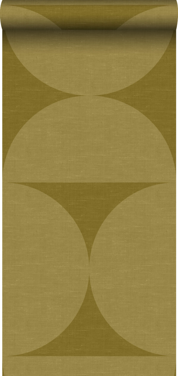 Origin Wallcoverings mittekootud tapeet XXL poolringid - sinepikollane