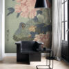 Origin Wallcoverings fototapeet paabulind ja pojengid - antiikroosa, roheline ja sinine