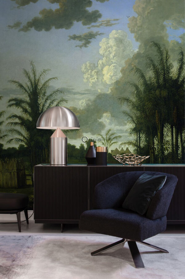 Origin Wallcoverings tropiline maastik fototapeet - roheline, sinine ja sinepikollane