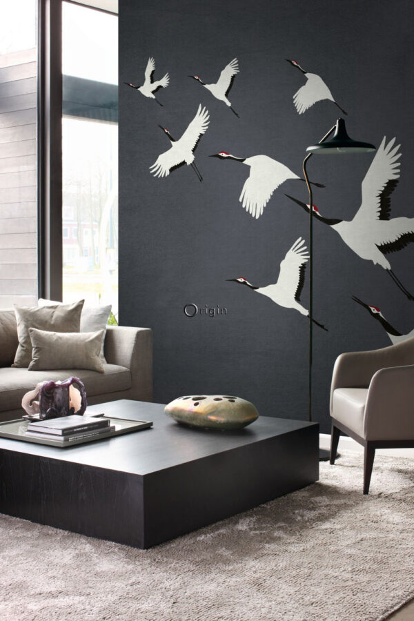 Origin Wallcoverings fototapeet kraanlinnud - tumehall