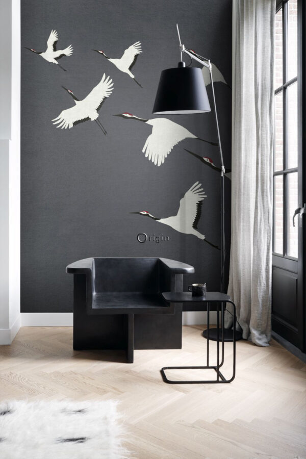 Origin Wallcoverings fototapeet kraanlinnud - tumehall