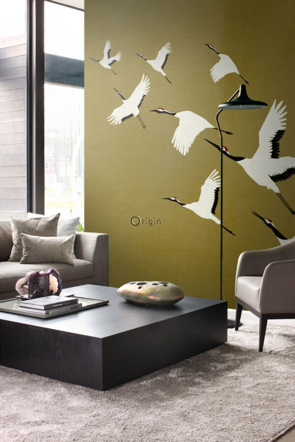 Origin Wallcoverings fototapeet kraanlinnud - sinepikollane