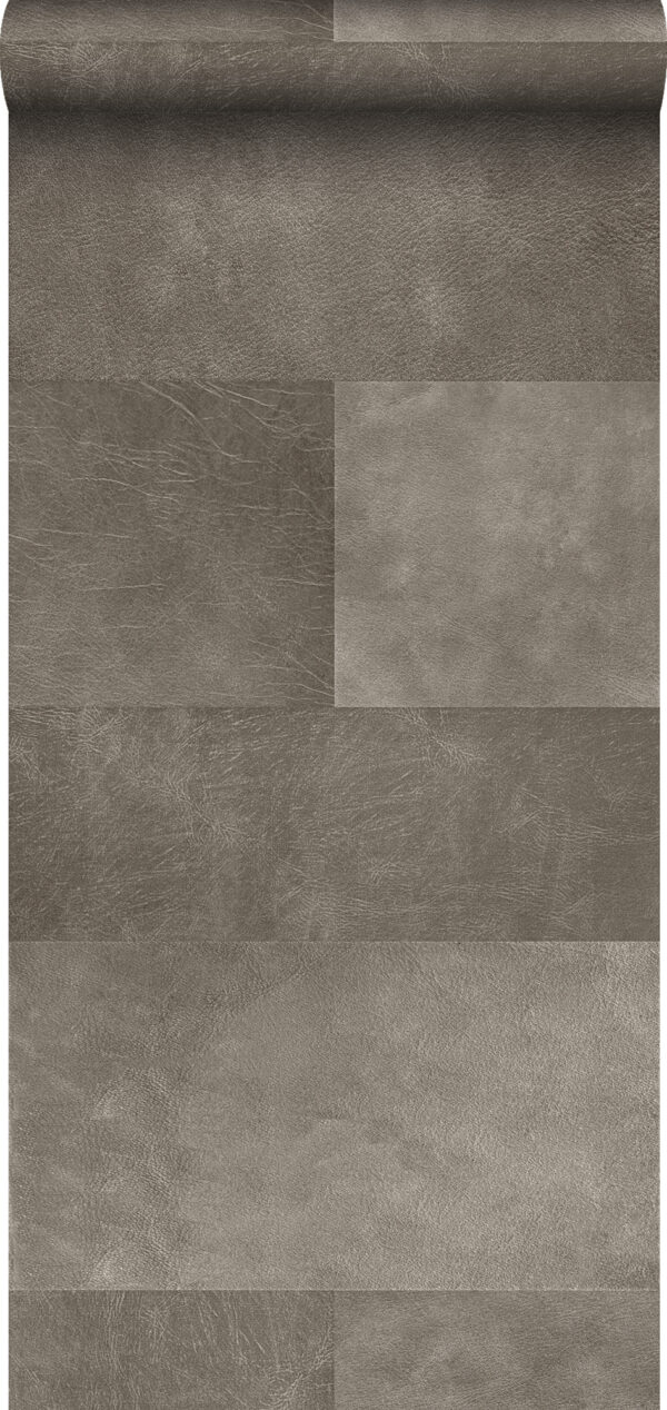 Origin Wallcoverings mittekoeline tapeet XXL plaatmotiiv nahksarnane soe hall