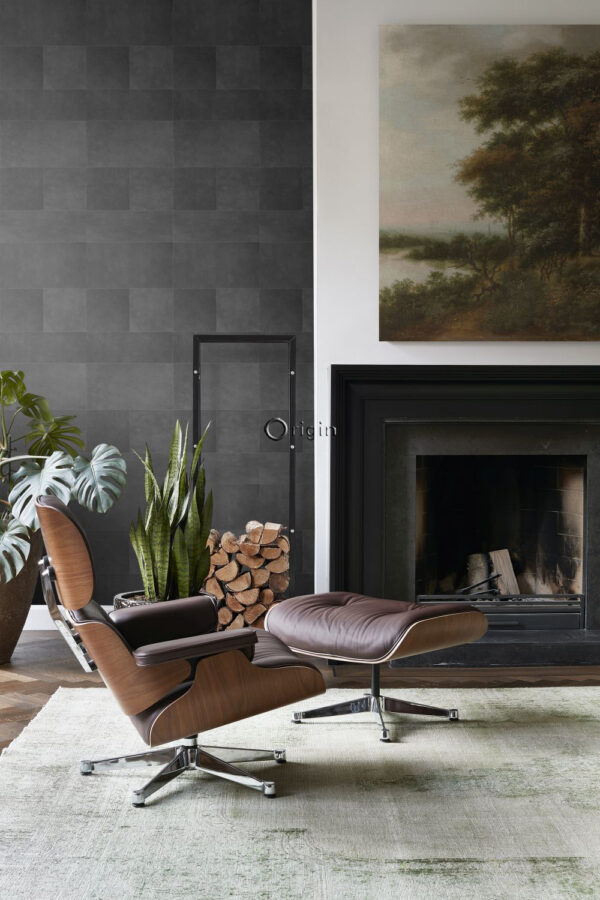 Origin Wallcoverings mittevolditud tapeet XXL plaatmotiiv nahksarnane tumehall