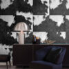 Origin Wallcoverings mittekootud tapeet XXL lehmanahk imitatsioon must-valge