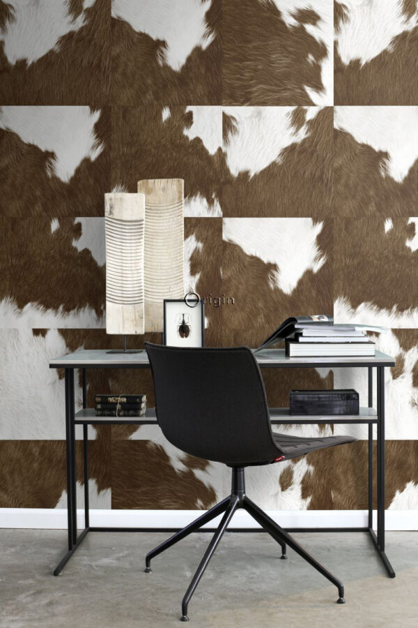 Origin Wallcoverings mittekootud tapeet XXL lehmanahk imitatsioon pruun-valge
