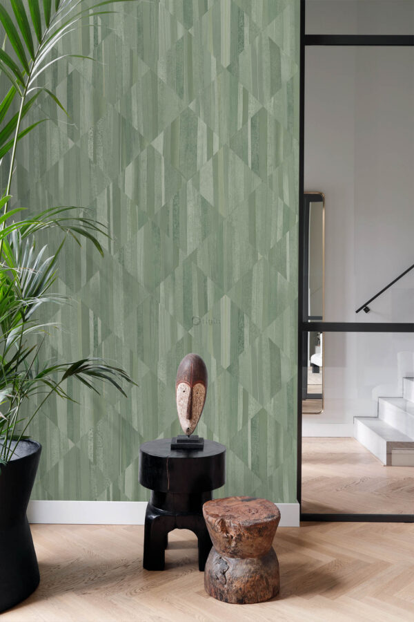 Origin Wallcoverings 3D puidumuster fototapeet - hallikasroheline