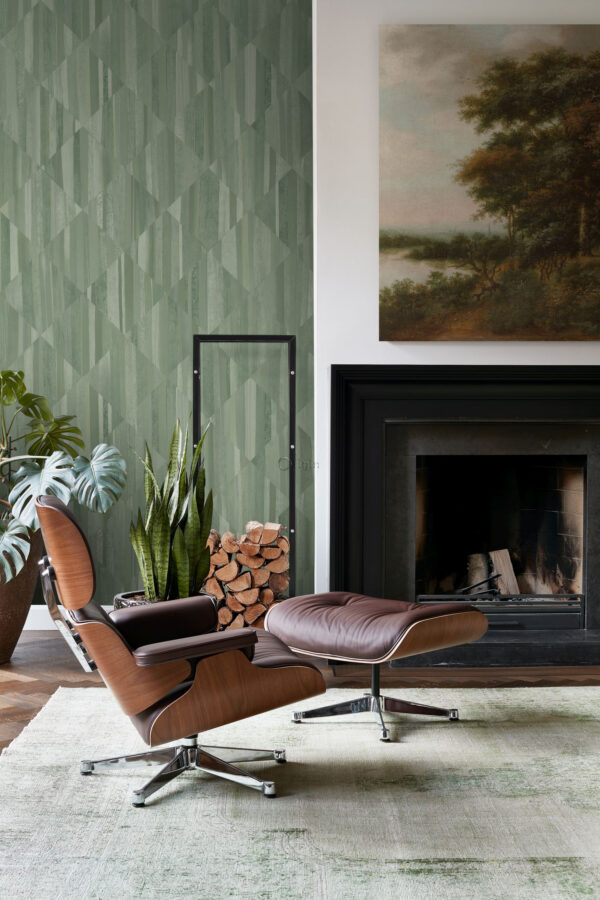 Origin Wallcoverings 3D puidumuster fototapeet - hallikasroheline
