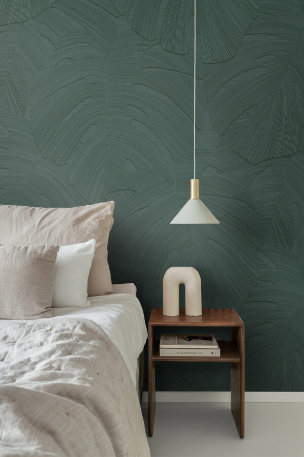 Origin Wallcoverings tropilised lehed fototapeet - tume roheline