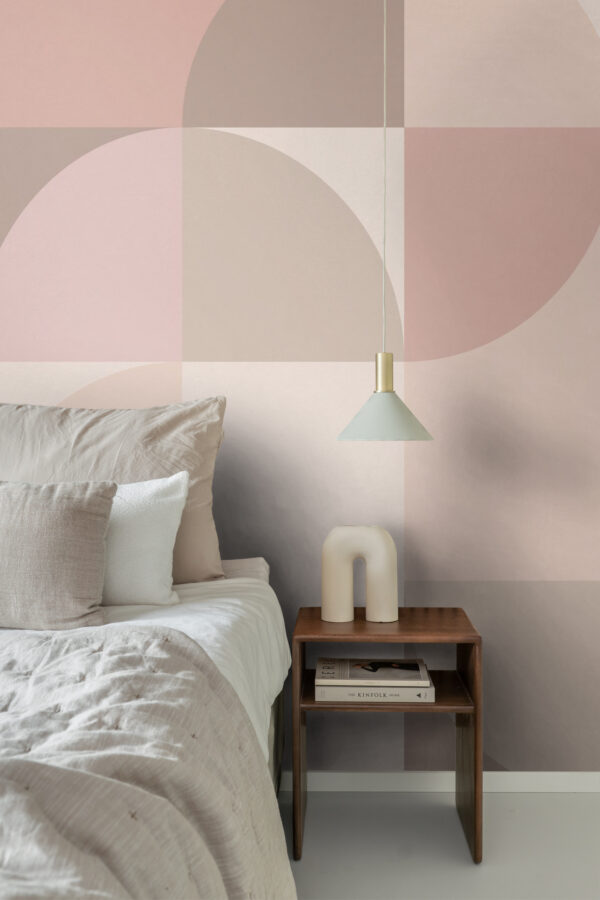 Origin Wallcoverings fototapeet Bauhaus stiilis ringid - beež ja roosa