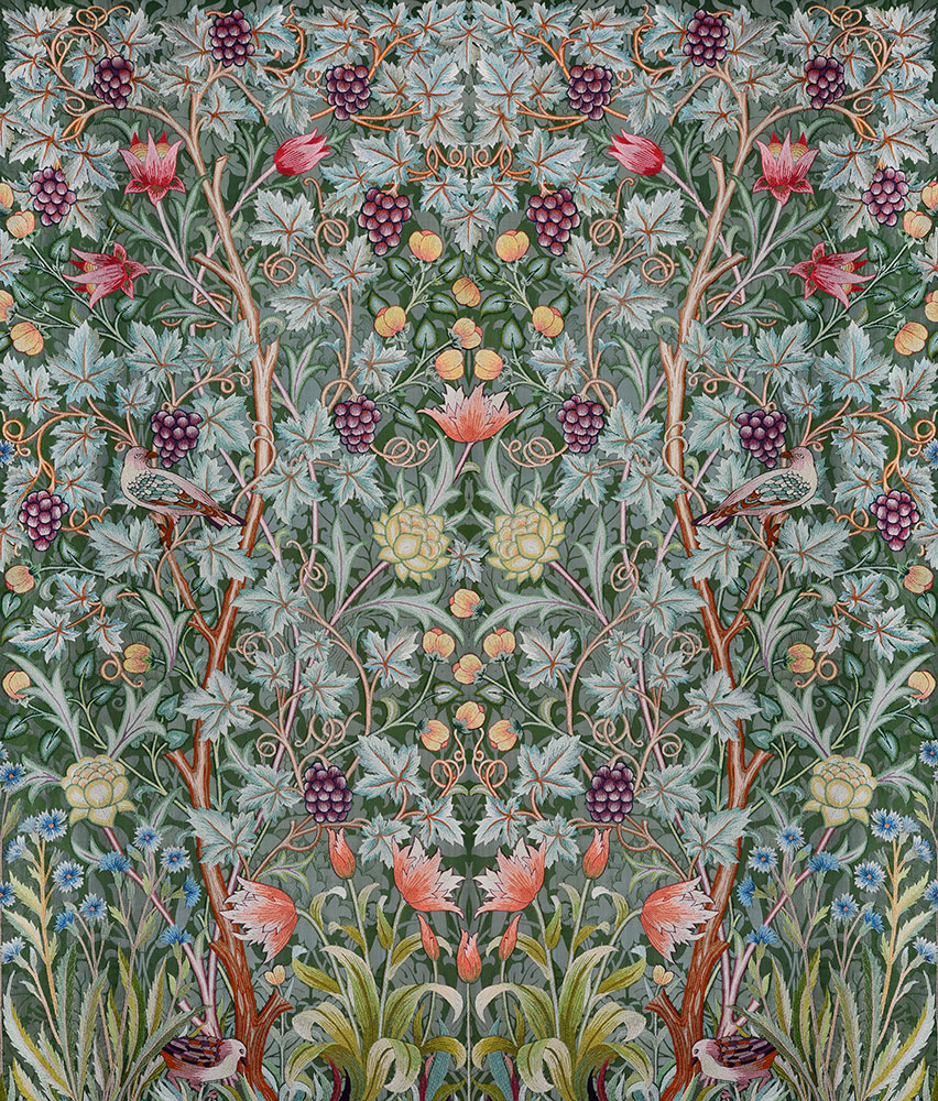 Midbec Vine Embroidery pilttapeet - Roheline