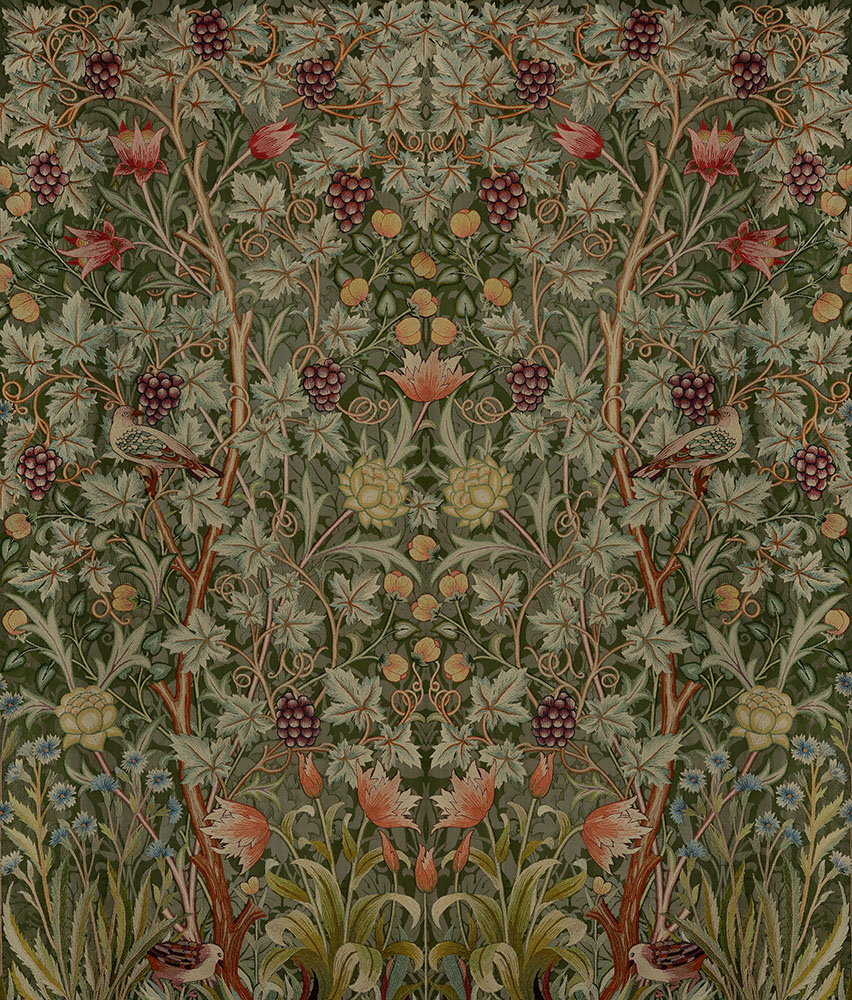 Midbec Vine Embroidery pilttapeet - Roheline
