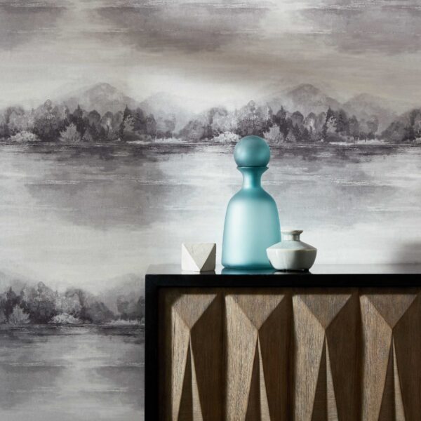 1838 Wallcoverings tapeet Lakeside Pewter