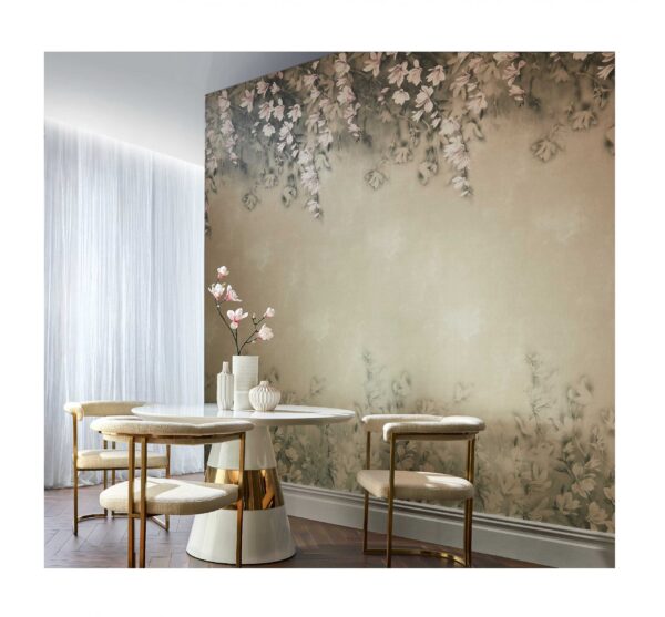 1838 Wallcoverings tapeet Trailing Magnolia Burnished