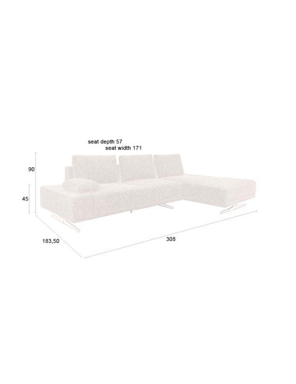 Dutchbone parempoolne chaise longue diivan Shelly