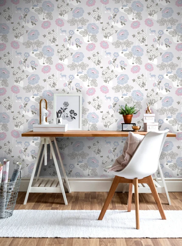 duro tapeet blomsteräng, ljusgrå duro tapeet blomsteräng, ljusgrå