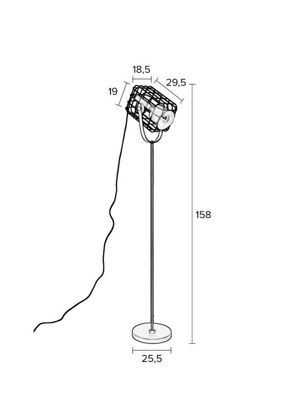 White Label Living põrandavalgusti Cage