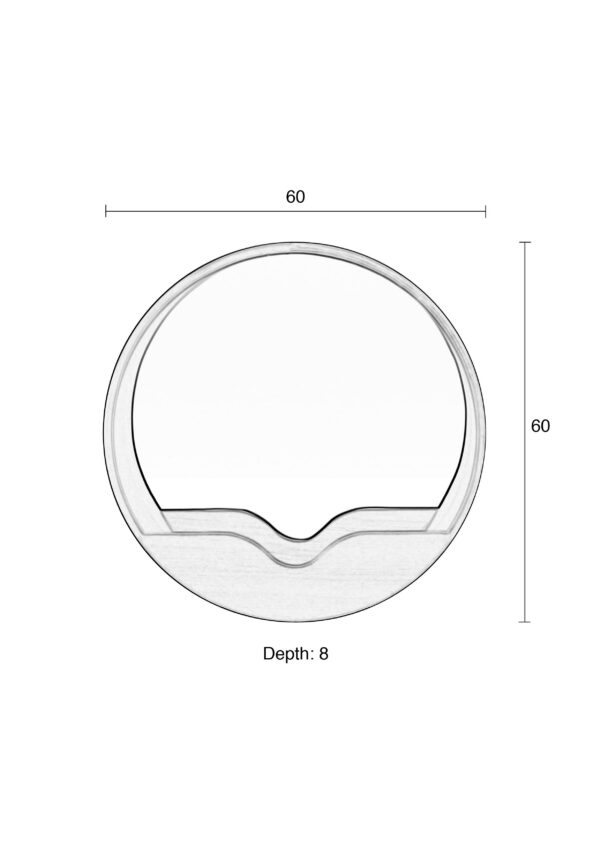 Zuiver ümmargune seinapeegel 40 Brown